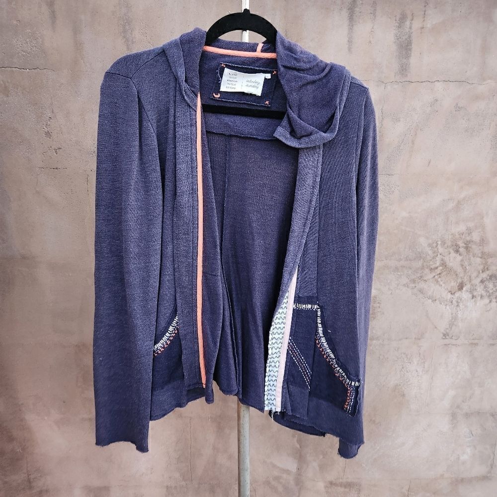 Anthropologie Saturday Sunday casual hoodie with embroidery